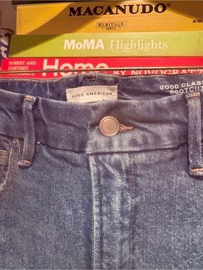 Good American Dark Blue Bootcut Jeans - Classic Rise